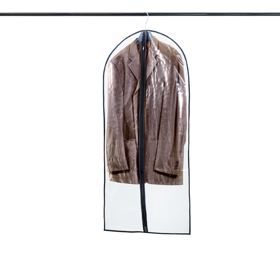 Stabile transparente Kleiderschutzhuelle, 150 cm, Reissverschluss geschlossen