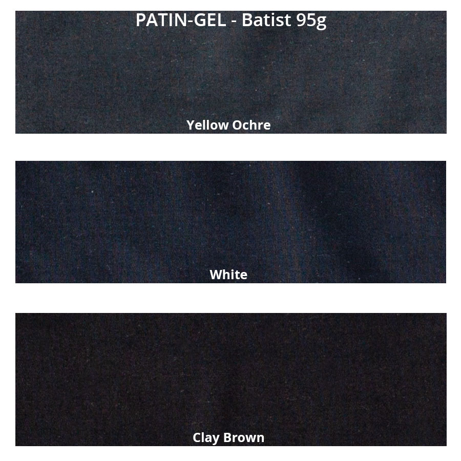 PATIN-GEL - Helle Farben - Patiniergel - Farbkarte auf Batist