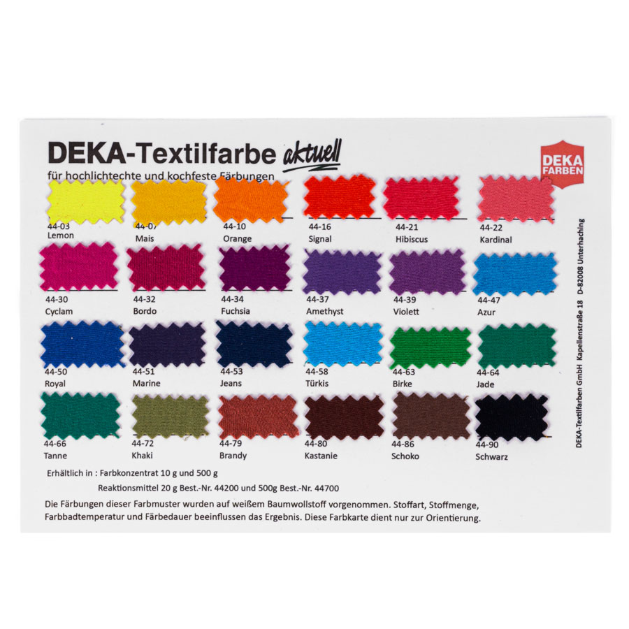 DEKA aktuell Textilfarbe - Farbkarte