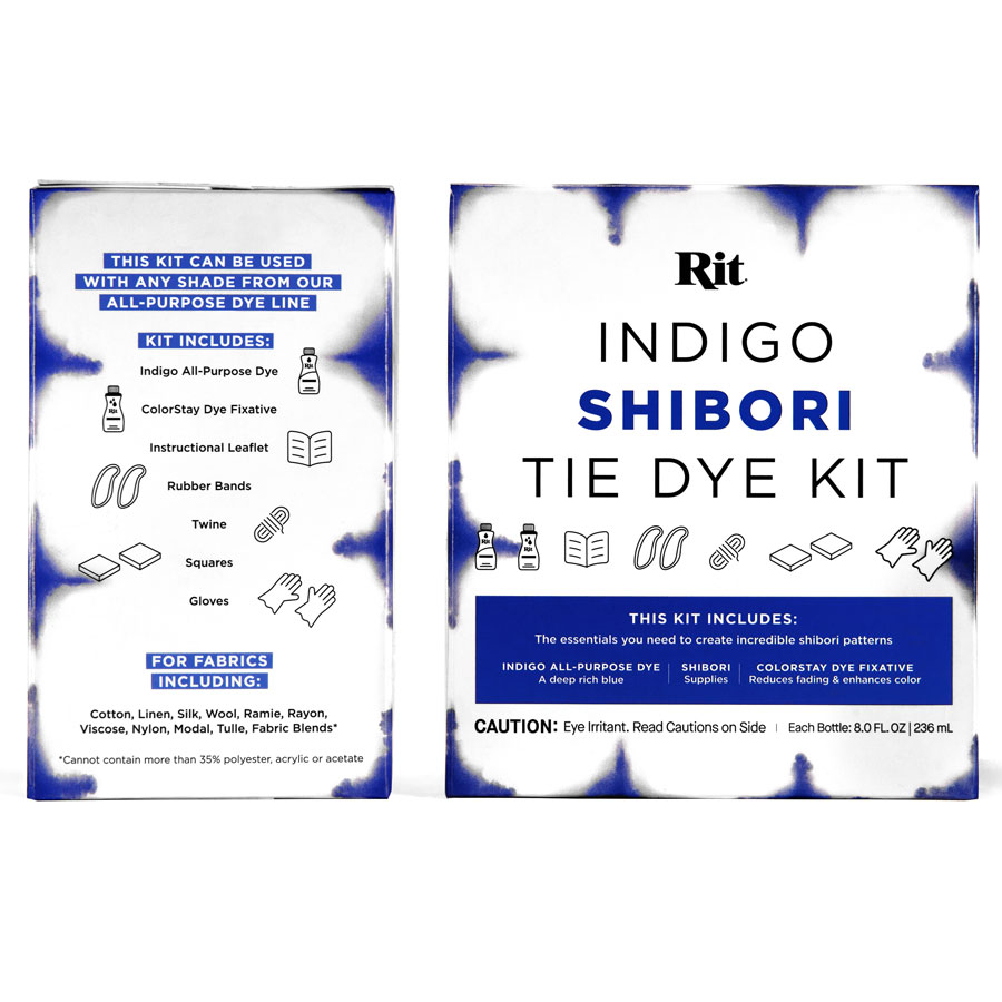 Rit Indigo Shibori Tie Dye Kit Box dyeing set