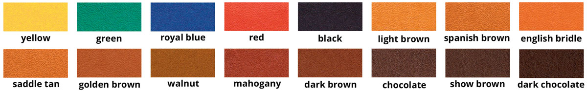 Fiebings Professional Oil Dye Colour Chart - Farbkarte - Nuancier