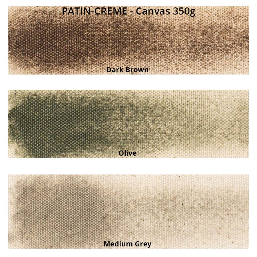 PATIN-CREME 3er-SET - dunkle Farben - Patiniercreme Farbkarte auf Canvas
