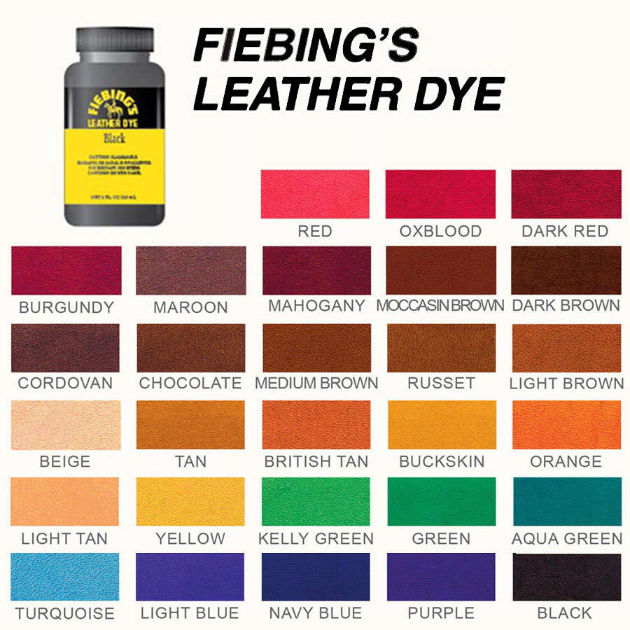Fiebing's Leather Dye Glatt-Lederfarbe Farbkarte