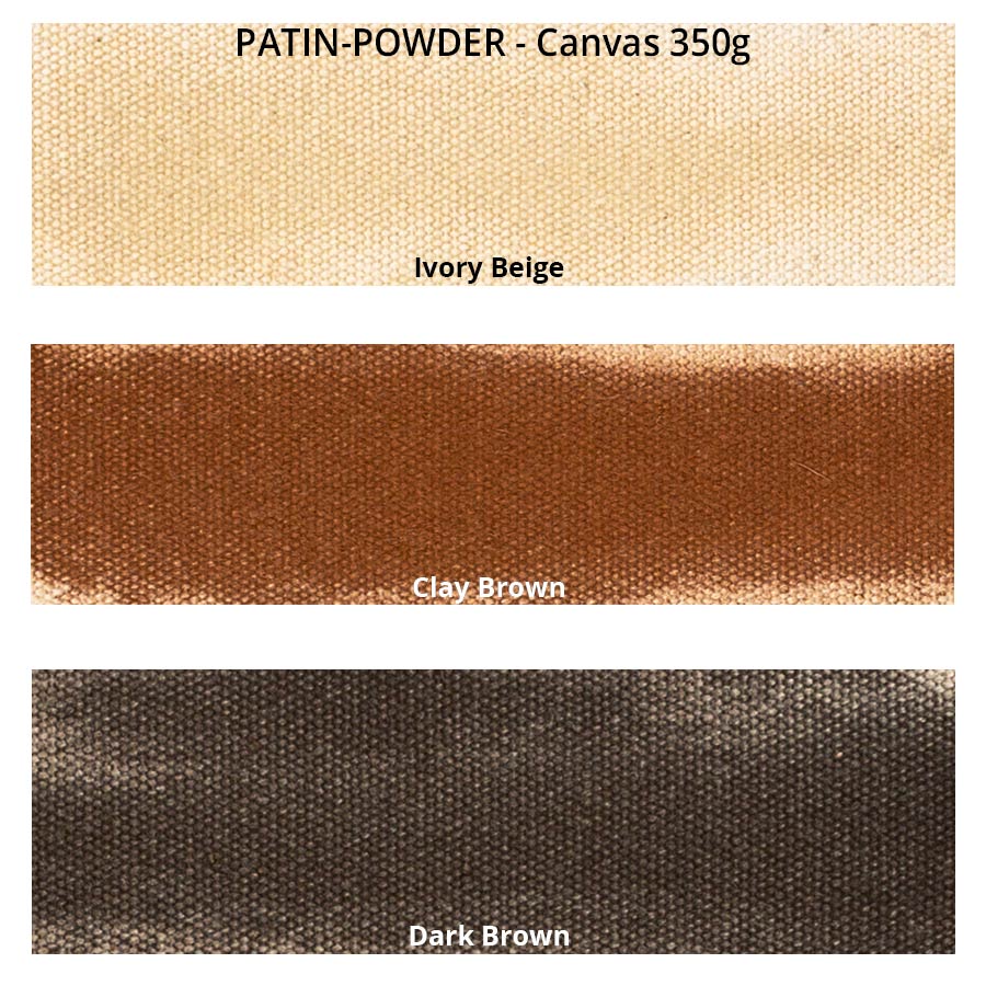 PATIN-POWDER 3er-SET - warme Farben - Farbkarte auf Canvas