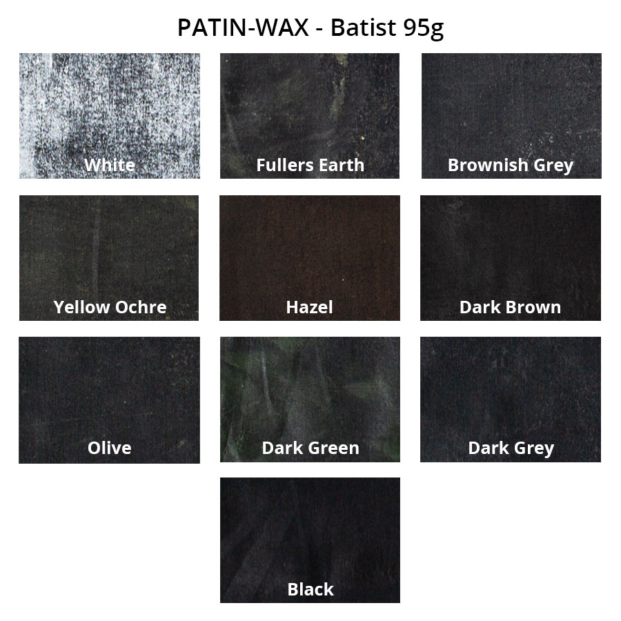 PATIN-WAX SET of 10 - Distressing Sticks - colour chart on Batist