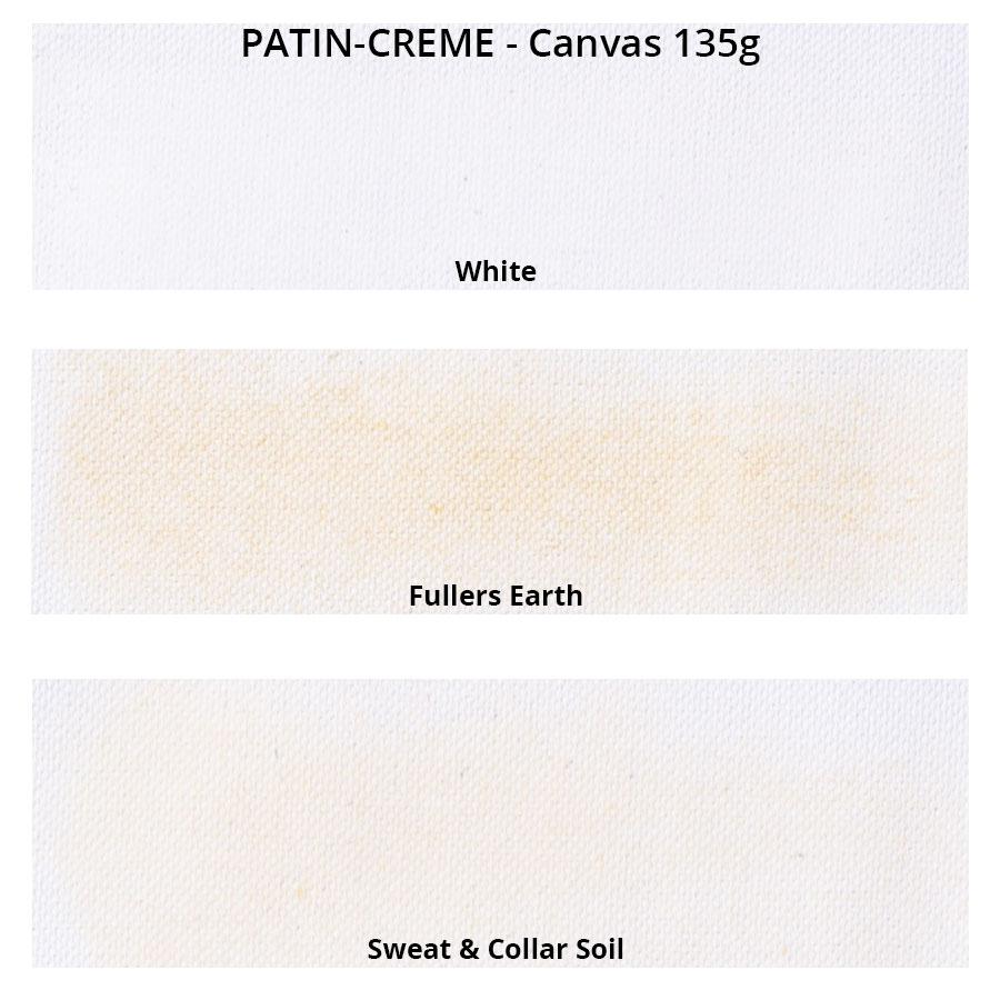 PATIN-CREME SET of 3 - Light Colours - Distressing Creme colour chart on white canvas