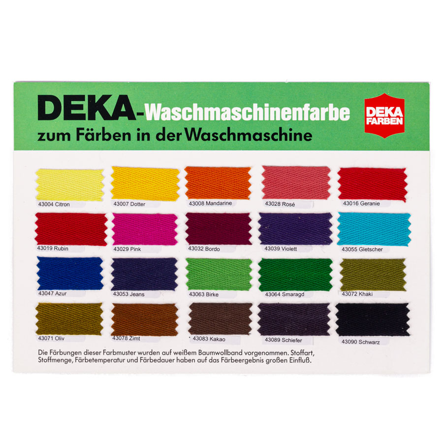 Deka Waschmaschinenfarbe Farbkarte
