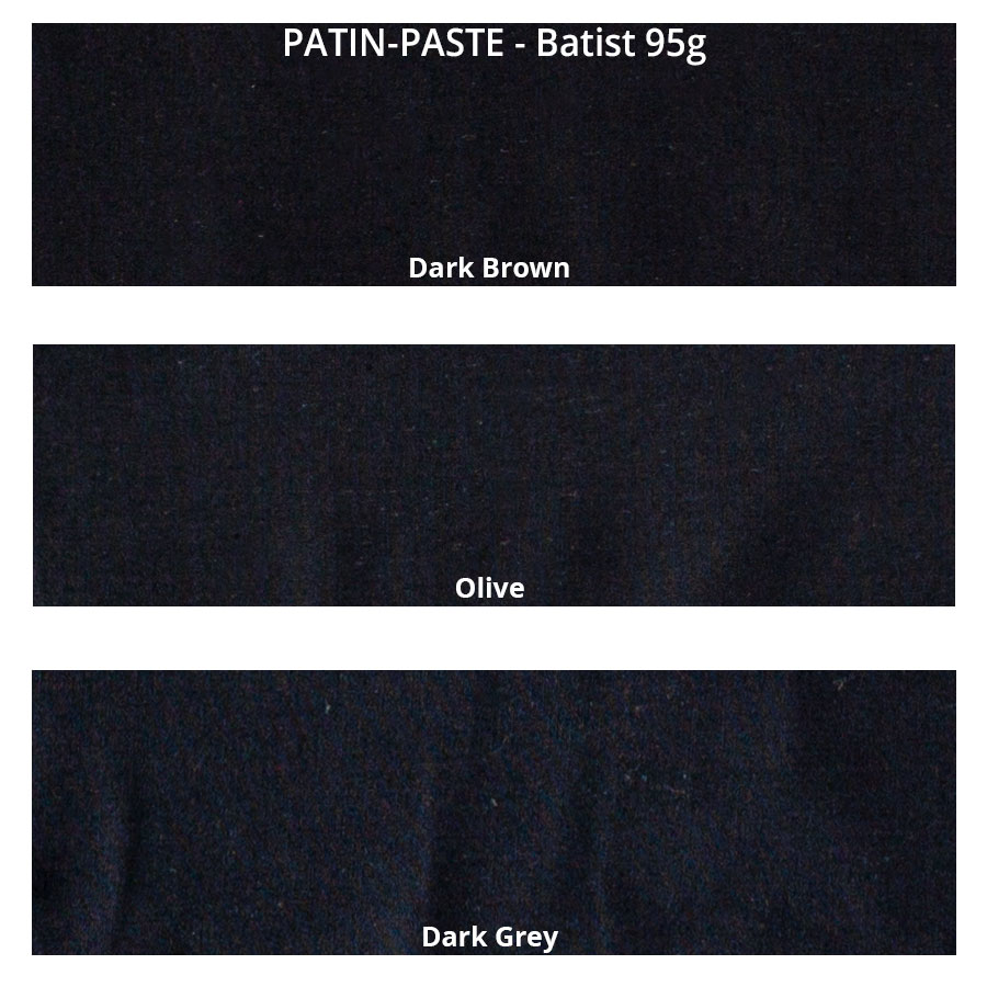 PATIN-GEL - Dunkle Farben Farben - Patiniergel - Farbkarte auf Batist