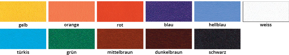 Farbkarte Fiebings Acrylic Leather Dye
