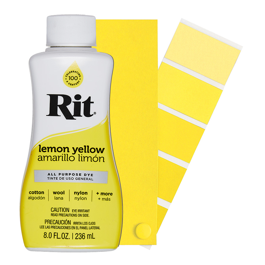 lemon yellow Rit All-Purpose Dye, Universal Textilfarbe, 39 intensive Farbtöne - Sneaker färben, T-Shirt färben, Baumwolle färben, Polyamidfarbe, Nylon färben, Rit dye, Jacquard, Marabu, Simplicol
