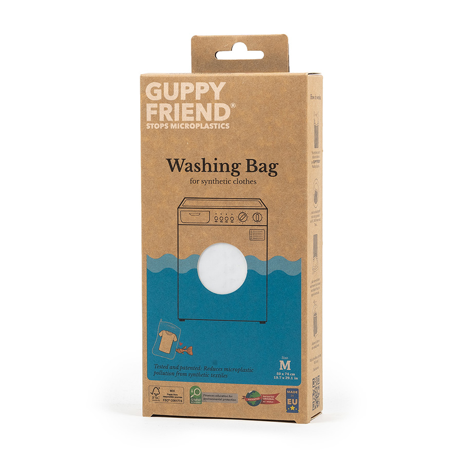 Large GUPPYFRIEND wash bag, protects textiles and the oceans, wash with environmental protection, no microplastic pollution, sea pollution, water pollution, laundry protection, machine wash, laundry net, wash fine textiles, delicate textiles. 