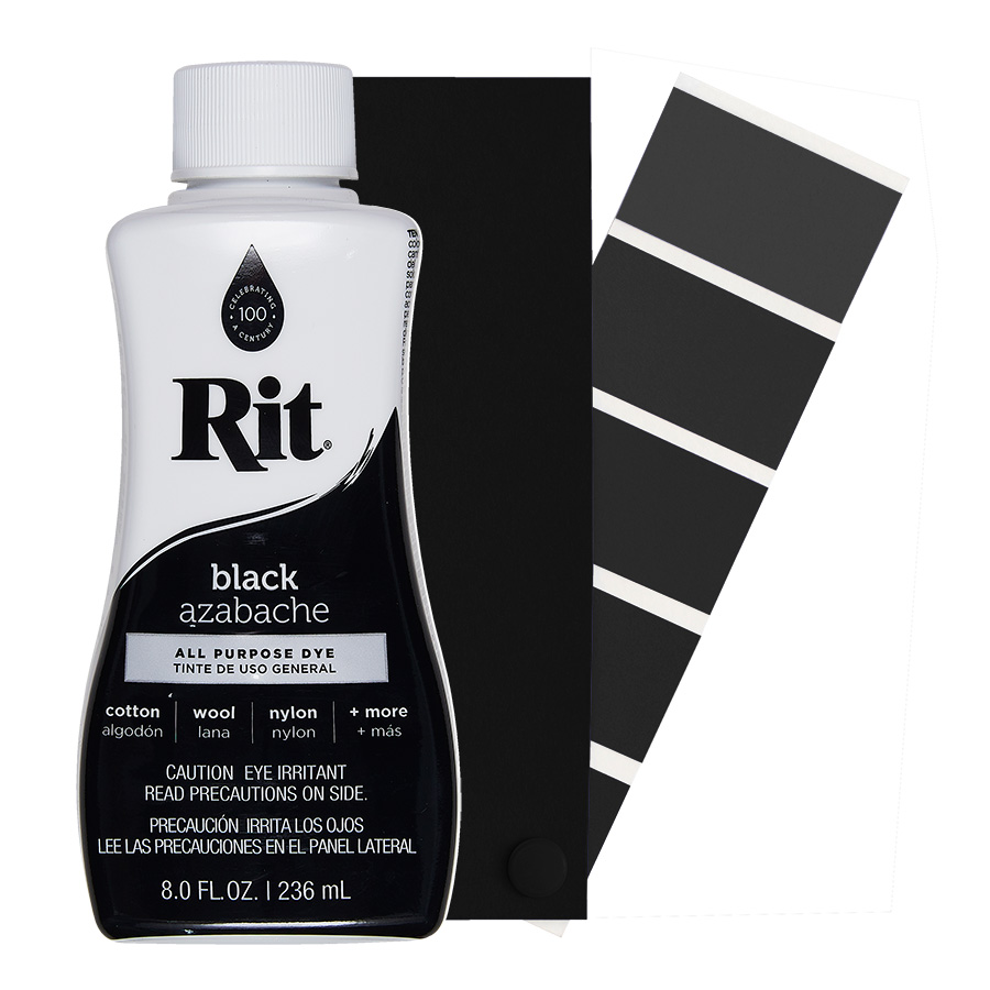 black Rit All-Purpose Dye, universal textile dye, 39 intensive shades - dye sneakers, dye t-shirt, dye cotton, dye polyamide, dye nylon, Rit dye, Jacquard, Marabu, Simplicol