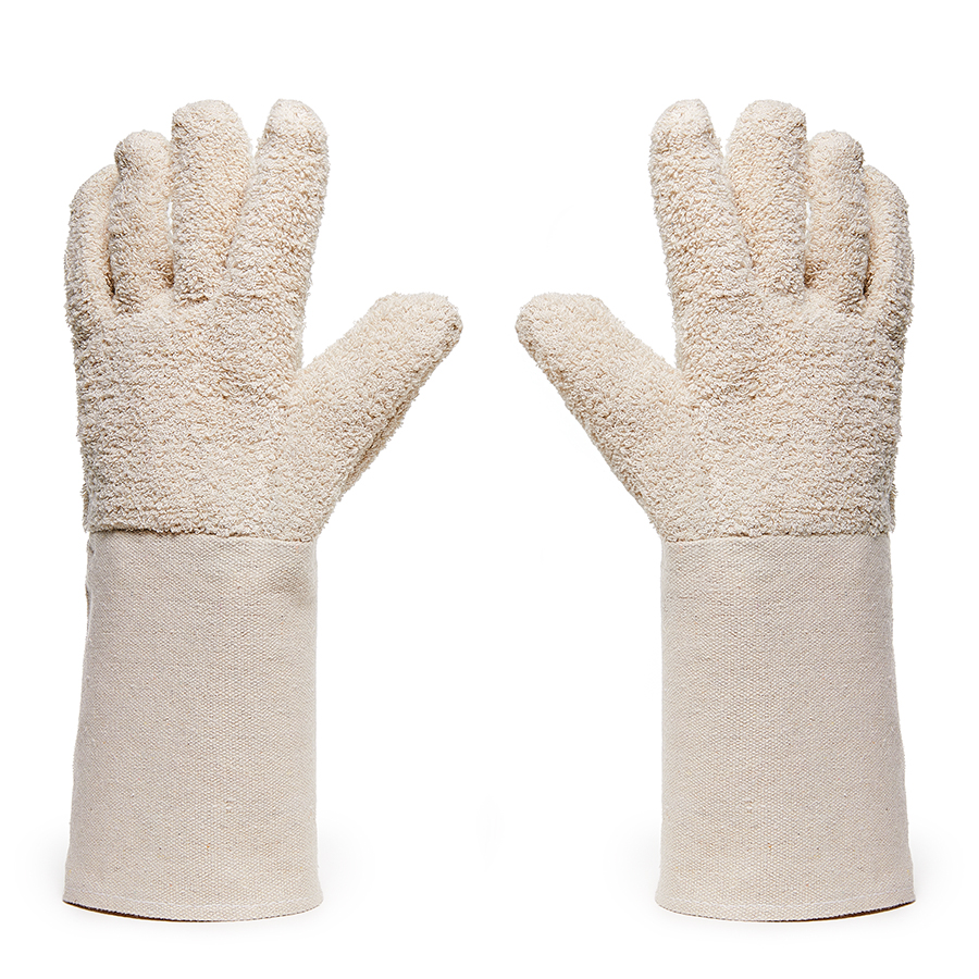 Frottee-Handschuh, Back-Handschuh, Hitzeschutz-Handschuh, Ofenhandschuh, Patinierhandschuh, Baumwollhandschuh, Arbeitshandschuhe, PATIN-POWDER, Backhandschuh,