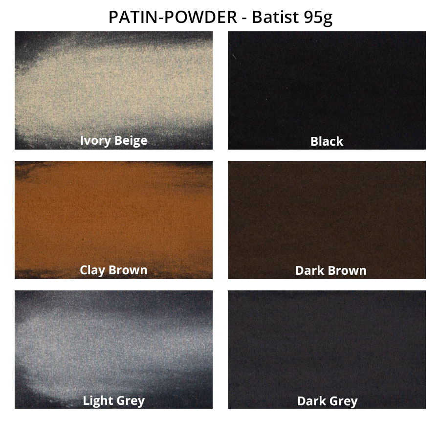 PATIN-POWDER-PACK SET- Patinierpuder - Farbkarte auf Batist