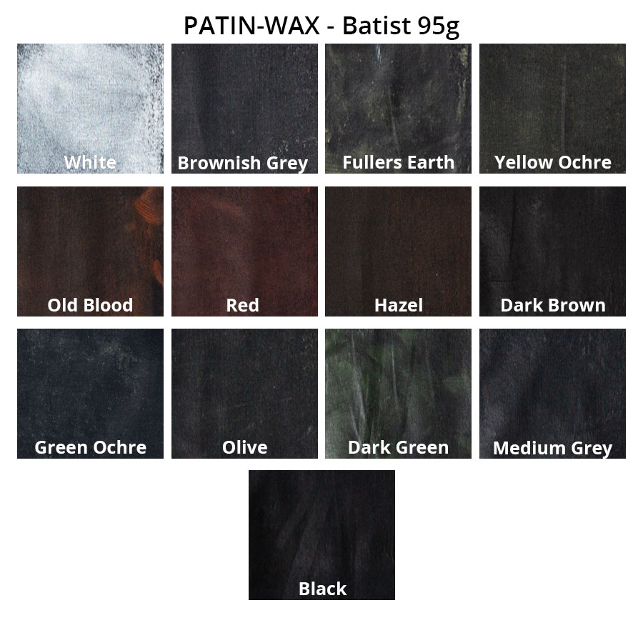 PATIN-WAX Stick - Patinierstift - Farbkarte auf Batist