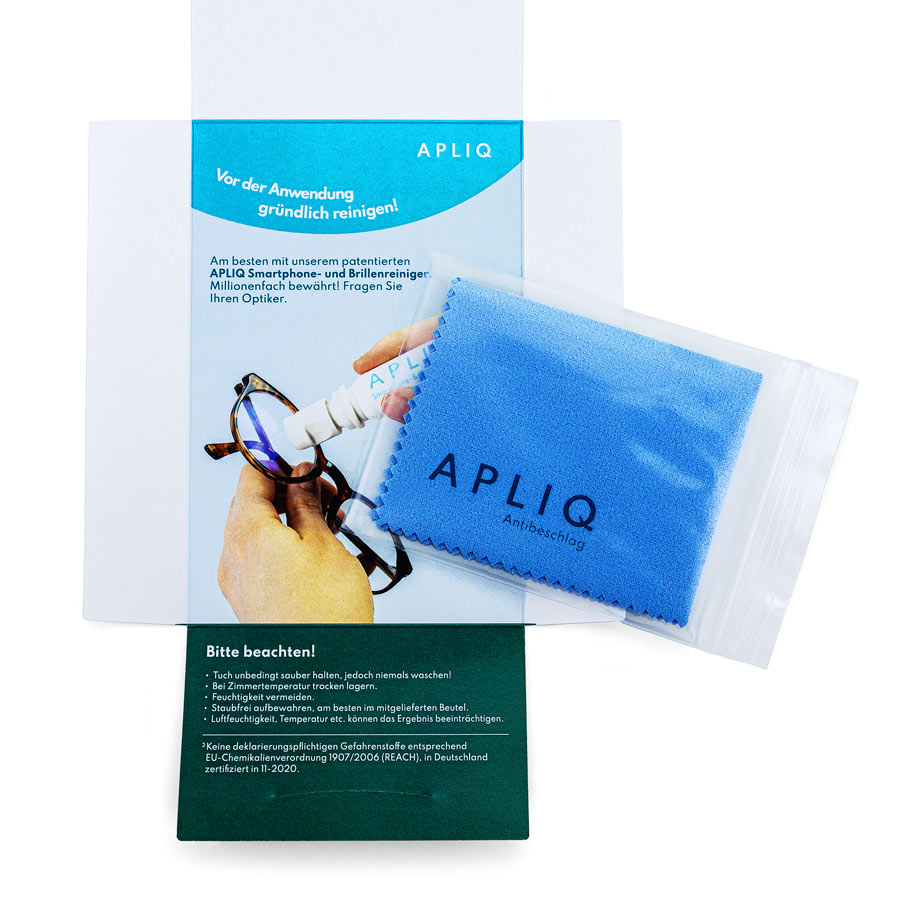 Apliq Antibeschlag Brillenputztuch 4x17cm Packungsinhalt