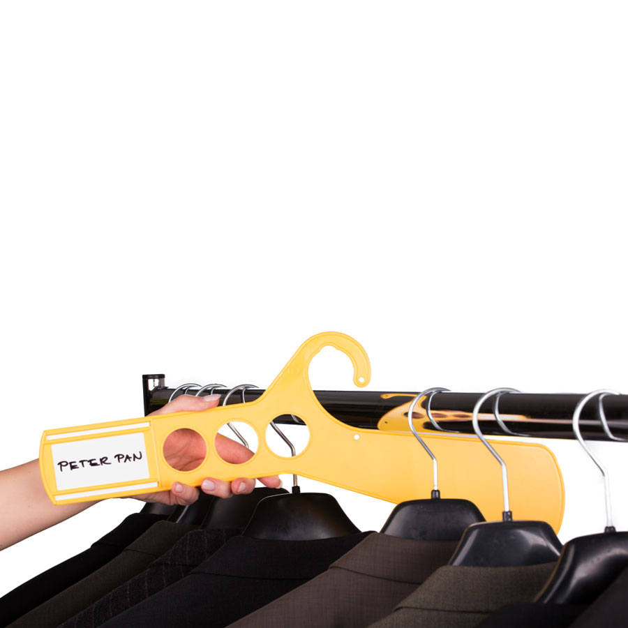 Kleiderstangen-Einteiler mit Einschub - Bügelform (gelb) - How-To