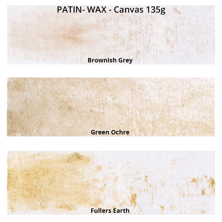 PATIN-WAX SET of 3 - Light Earth Tones - colour chart on white canvas