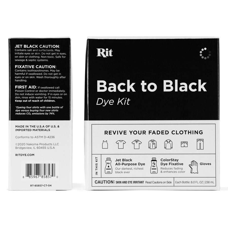 Rit Back to Black Dye Kit Schwarz Färbeset