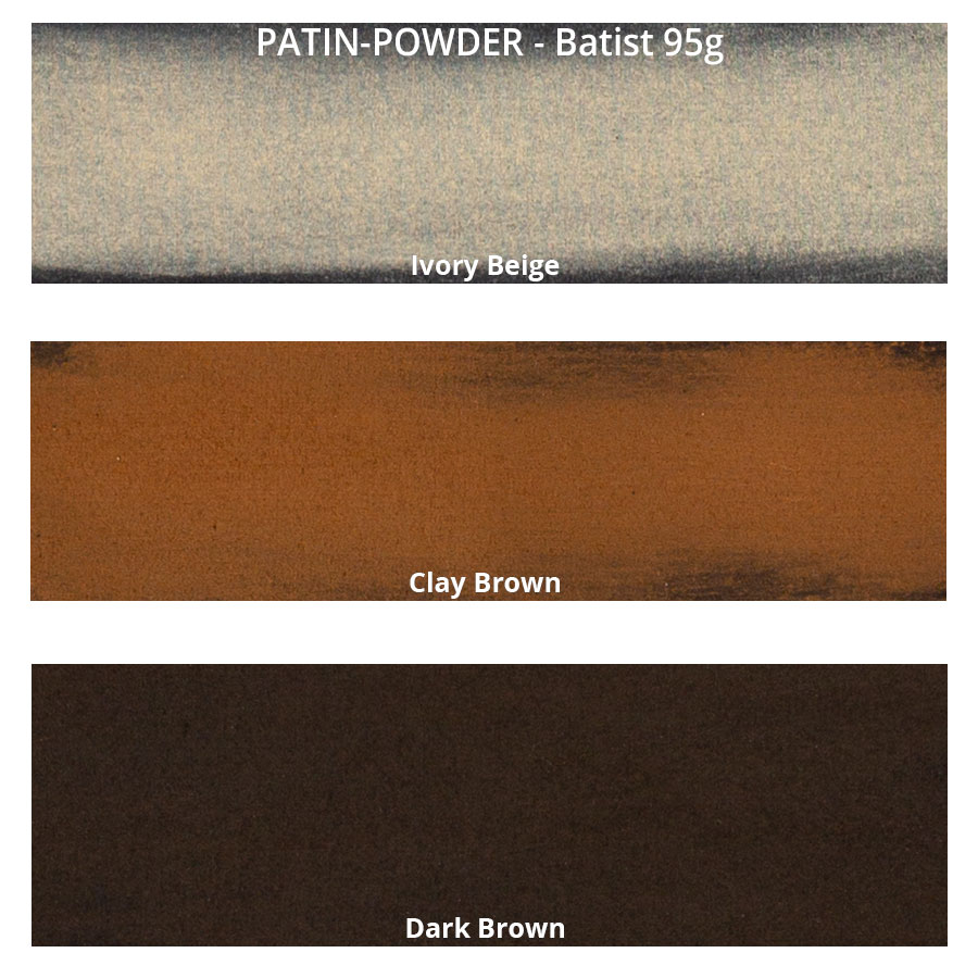 PATIN-POWDER 3er-SET - warme Farben - Farbkarte auf Batist