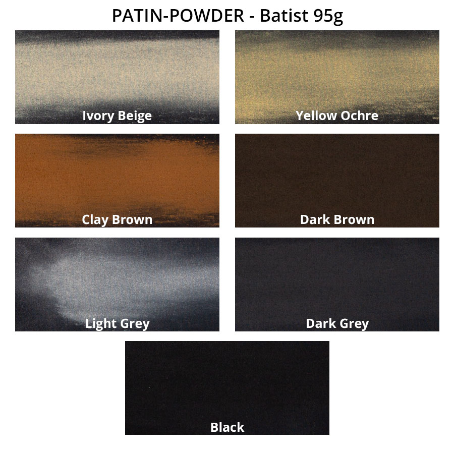 PATIN-POWDER-PACK- Patinierpuder - Farbkarte auf Batist