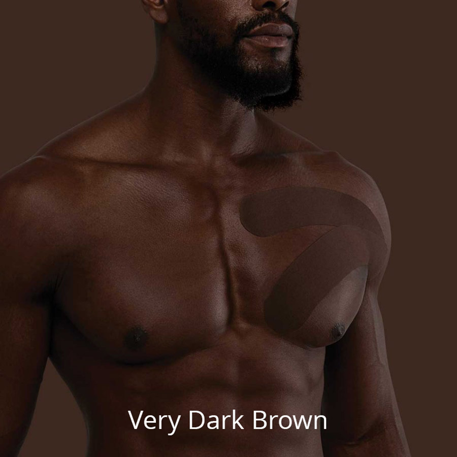 5 Hautfarben Brust-Intim-Kinesio Tape - K-Tape MySkin Very Dark Brown