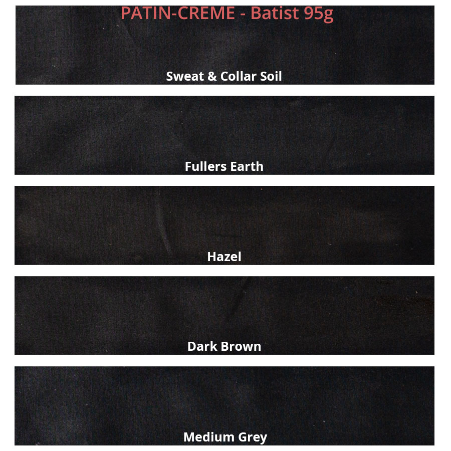 PATIN-Creme 5er-Set - Patiniercreme Farbkarte auf Batist