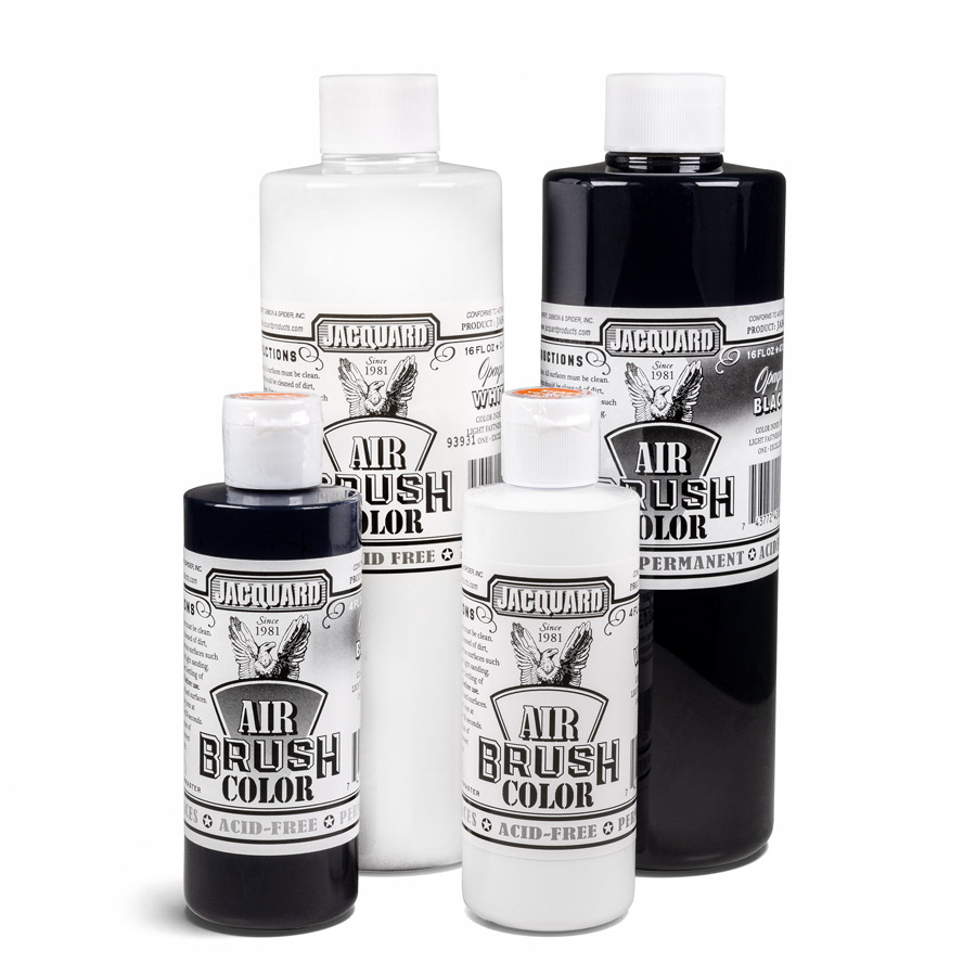 Jacquard Airbrush Color - Deckend - 118ml & 473ml black & white