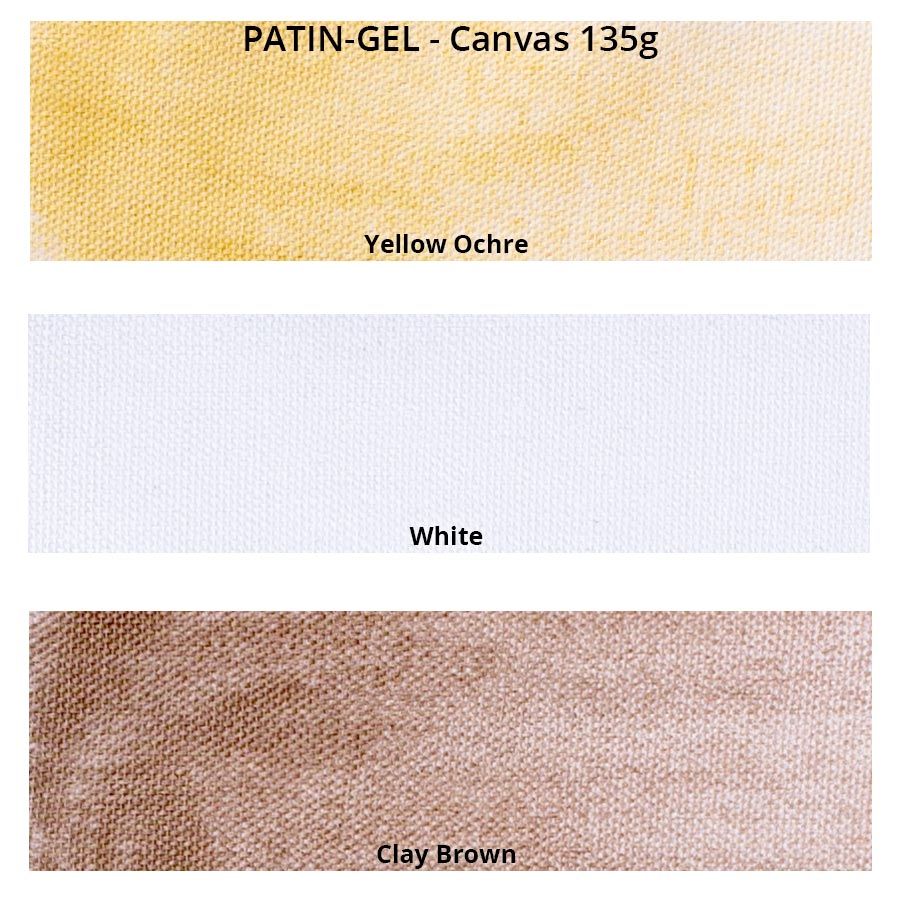 PATIN-GEL - Helle Farben - Patiniergel - Farbkarte auf weißer Canvas