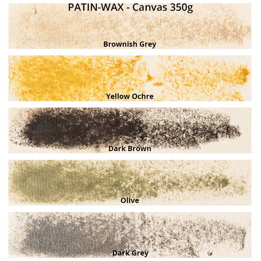 PATIN-WAX SET of 5 - Distressing Sticks - colour chart on canvas