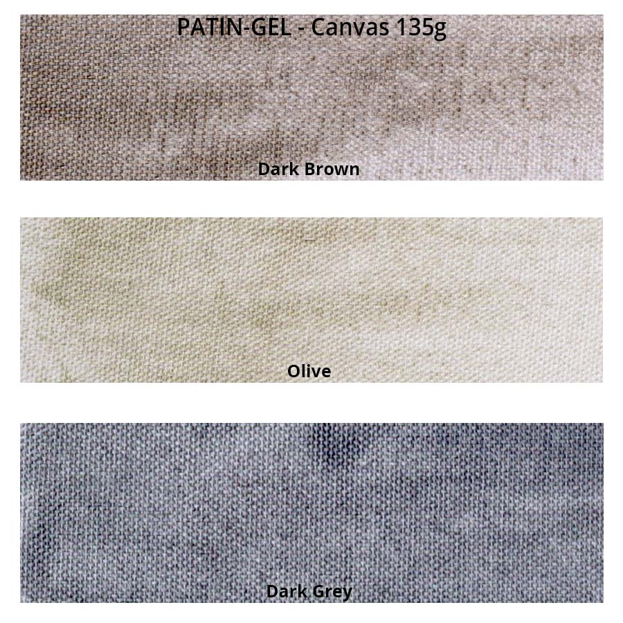 PATIN-GEL - Dunkle Farben Farben - Patiniergel - Farbkarte auf weißer Canvas