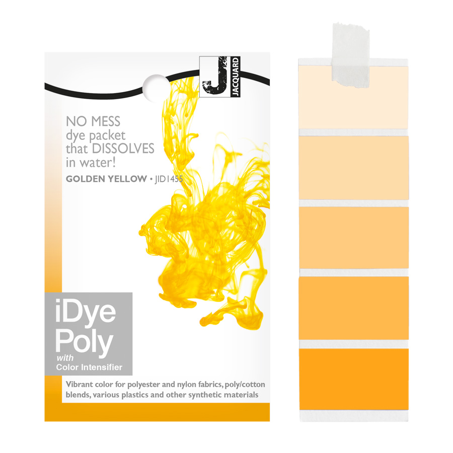 Jacquard-iDye-Poly-golden yellow-455, iDye Poly Textilfarbe, Polyester intensiv färben, Polyamid färben, Stoff färben, Polyesterfarbe, Ritdye, Jacquard, Marabu, Simplicol, Färbefarbe, Stretch, Nylon8, Nylon 8, Universalcolor, universaldylon
