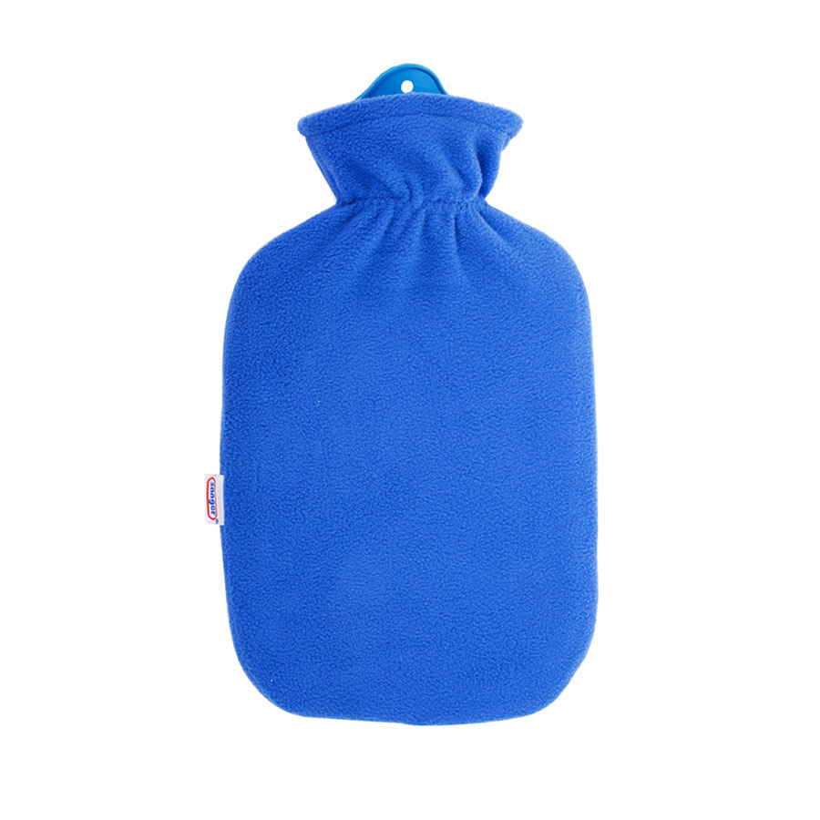 Wärmflasche + Fleecebezug 2,0 L - Sänger - Blau