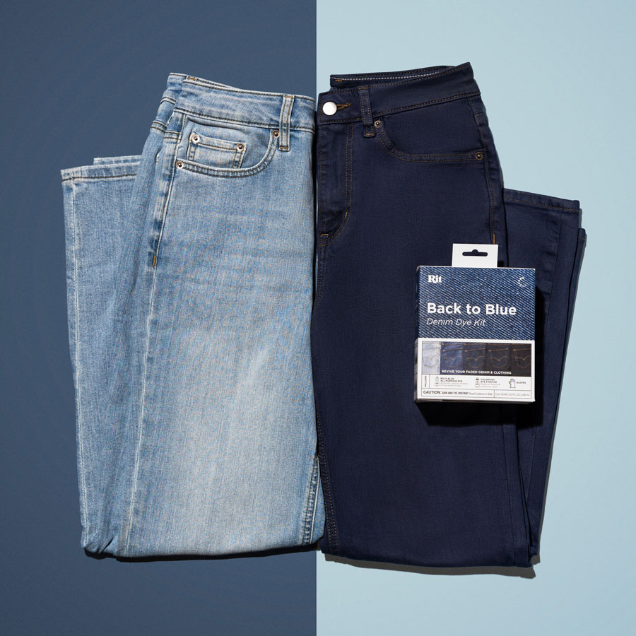 Rit: Back to Blue Dye Kit - Jeans vor und nach Färbung