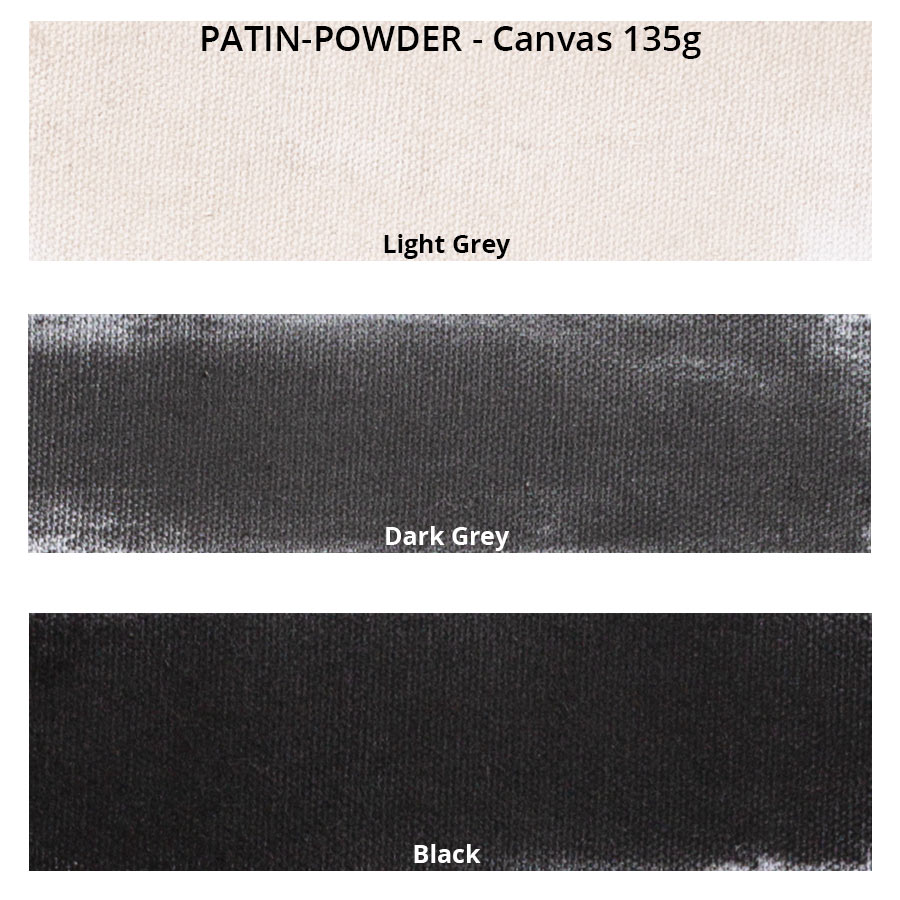 PATIN-POWDER 3er-SET - kalte Farben - Farbkarte auf weißer Canvas