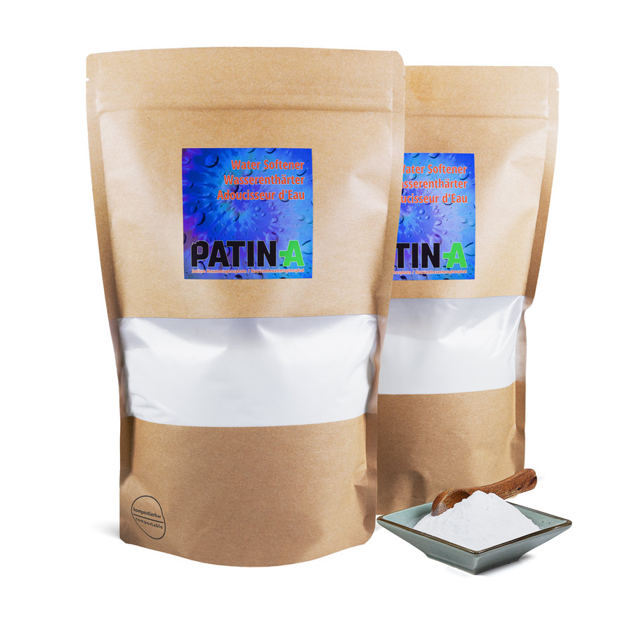 2 Packungen Patina Wasserenthaerter Natriumhexametaphosphat 1000g Schale