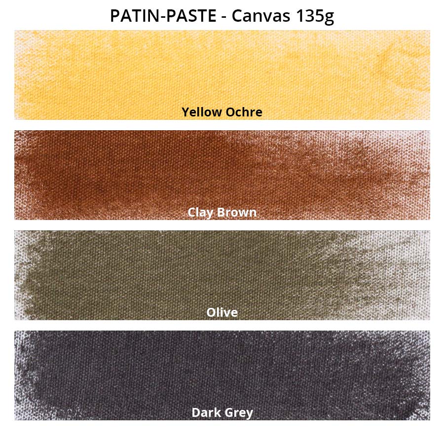 PATIN-PASTE Starter Set - Patinierpaste - Farbkarte auf weißer Canvas